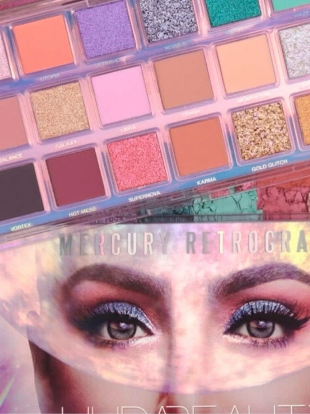 Perfect!! Huda Beauty MERCURY RETROGRADE 18 Shade Eyeshadow Palette DISCONTINUED